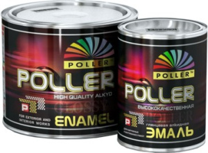 Эмаль универсальная алкидная POLLER белая глянцевая 0,8 л