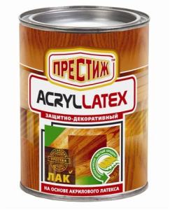 Лак акриловый AcrylLatex по дереву ПРЕСТИЖ бесцветный 0,9 л
